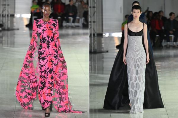 Pink and silver gowns from Naeem Khan.