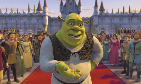 Shrek is nervously introduced to his in-laws, the king and queen of Far Far Away, in DreamWorks Pictures' 