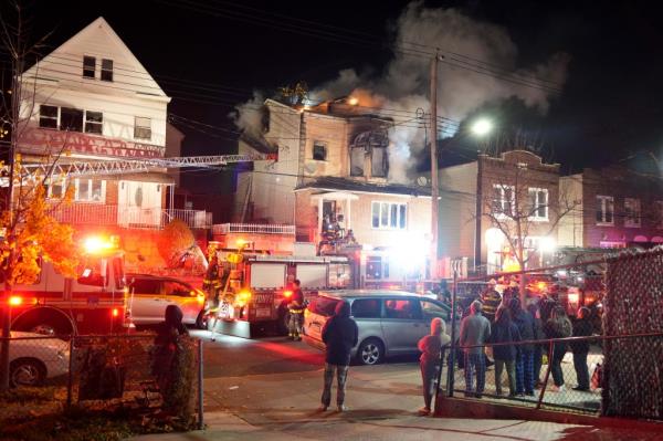 Dyker Heights squatter home fire. 