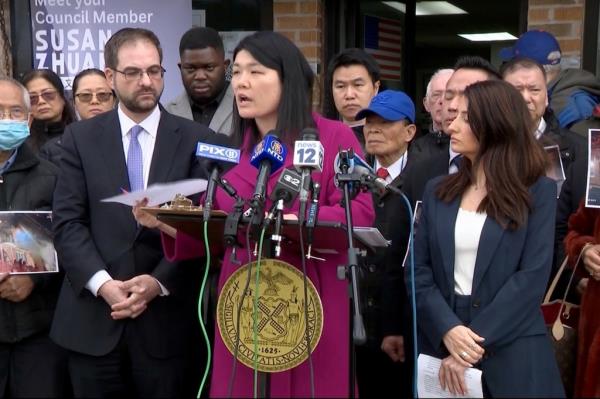Pols, community leaders rail against squatters in their neighborhood. 