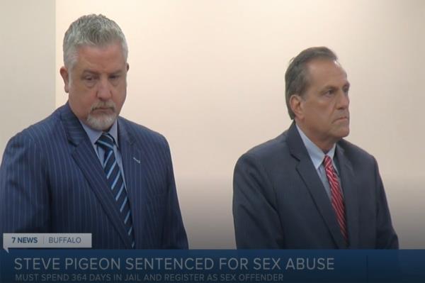Steven Pigeon, right, and his attorney