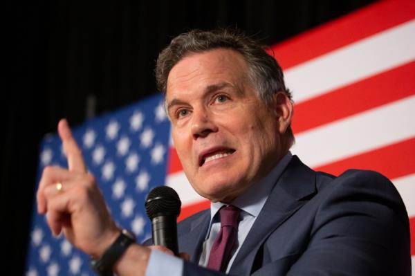 Dave McCormick, Republican nominee for U.S. Senate in Pennsylvania, delivering a speech in Pittsburgh, August 9, 2024