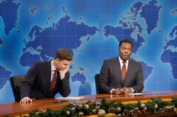Colin Jost and Michael Che during