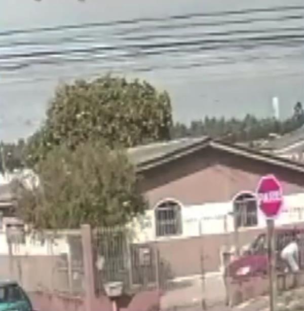 Man attacks dog with a stick in Po<em></em>nta Grossa, in Campos Gerais do Parana, Brazil.