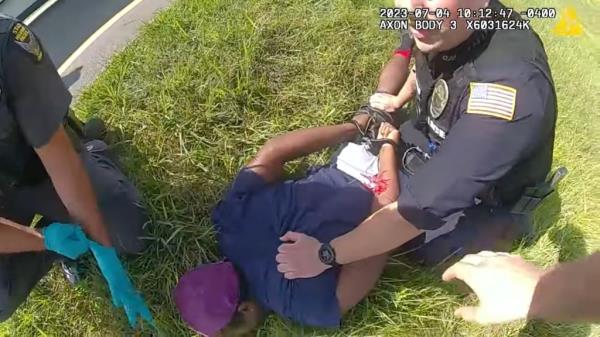 After Rose was apprehended, Speakman can be heard talking to another officer and trying to defend his actions.