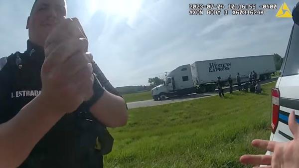 After Rose was apprehended, Speakman can be heard talking to another officer and trying to defend his actions.
