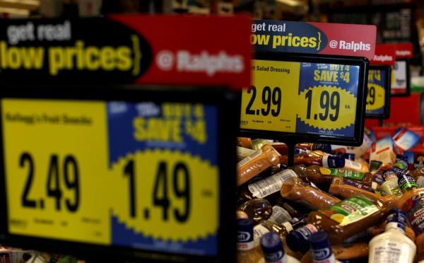 price tags at grocery store