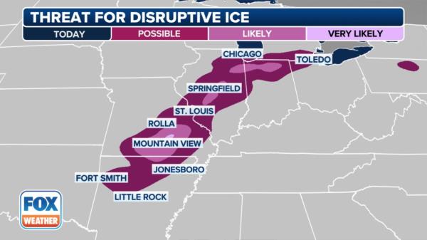 Map of ice storm