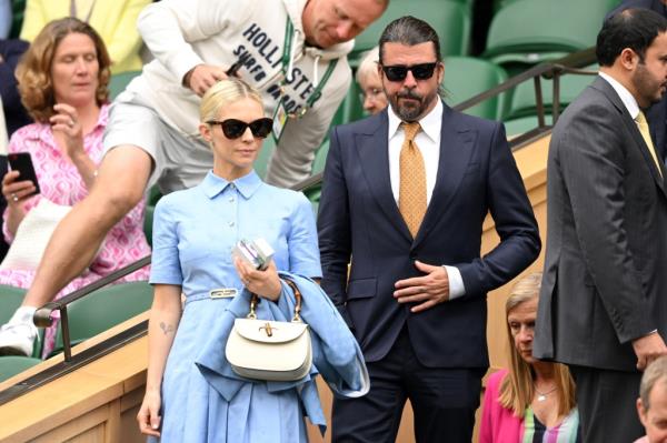 Jordyn Blum and Dave Grohl attend day two of the Wimbledon Tennis Champio<em></em>nships on July 2, 2024.