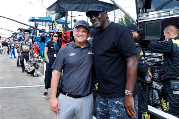 Jordan is seen right with Front Row Motorsports owner Bob Jenkins.