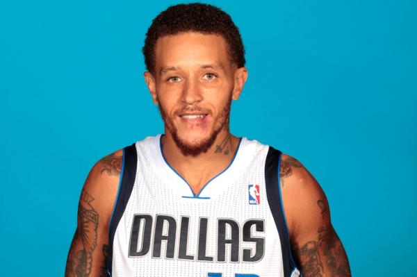 Delo<em></em>nte West of the Dallas Mavericks poses for a photo during the Dallas Mavericks Media Day on September 28, 2012 
