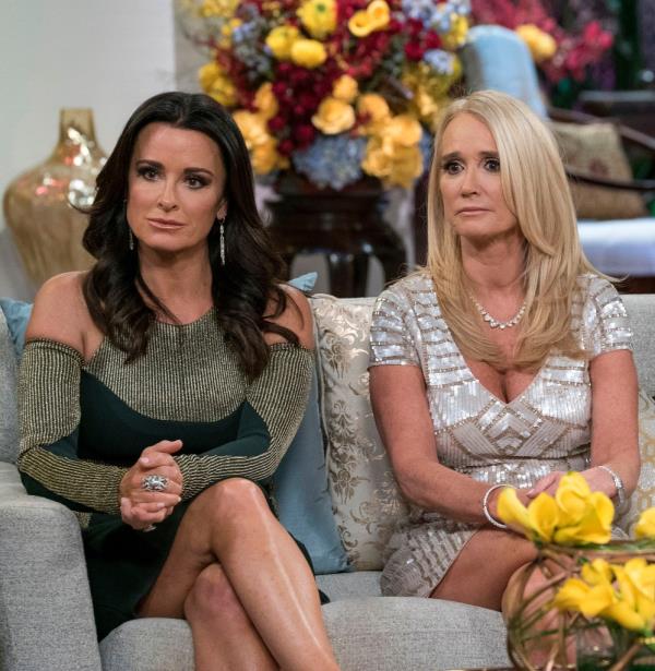 Kim Richards and sister Kyle Richards during 