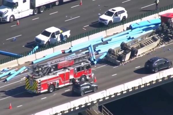 The tubes sprawled on the highway.