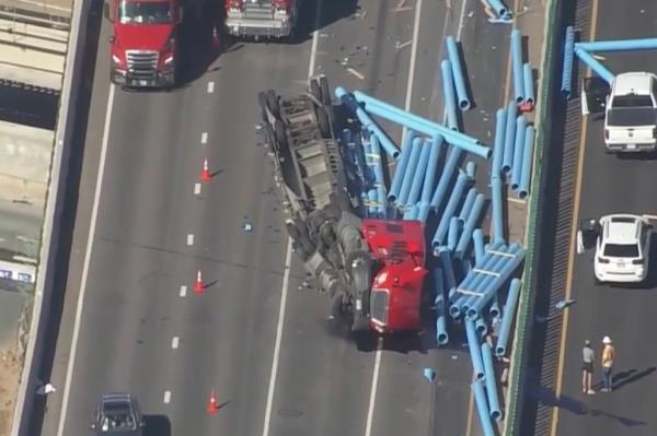 The tubes sprawled on the highway.