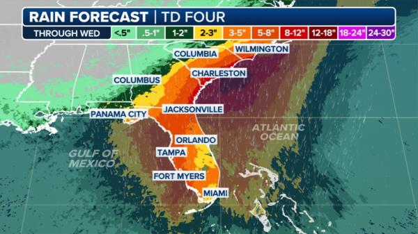 Here's a rain outlook through Wednesday of next week.</p>

<p>　　