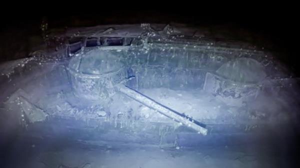 One of the large casemate guns on the lower deck of IJN Kaga