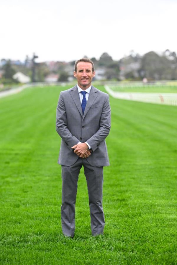 MELBOURNE, AUSTRALIA - AUGUST 30: Damien Oliver is seen after announcing that he will be retiring at the end of this year at a press co<em></em>nference at Sandown racecourse on August 30, 2023 in Melbourne, Australia. (Photo by Vince Caligiuri/Getty Images)