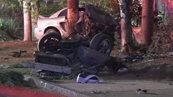 Pe?a's Mustang crashed into the car he was racing, causing his Mustang to lose control, jump the curb and strike McGill before crashing into a tree.