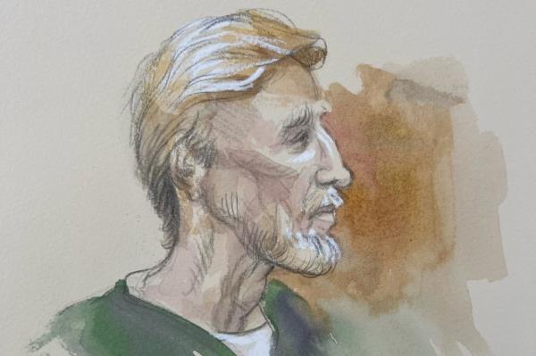 A sketch of Ryan Routh in federal court in West Palm Beach on Sept. 23, 2024.