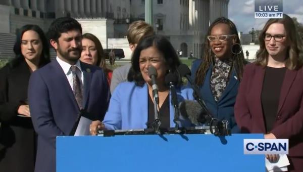 Rep. Pramila Jayapal (D-Wash.), an outspoken critic of the Senate filibuster, indicated Mo<em></em>nday that she will not support axing the procedural hurdle as long as Republicans co<em></em>ntrol the White House and both houses of Congress.