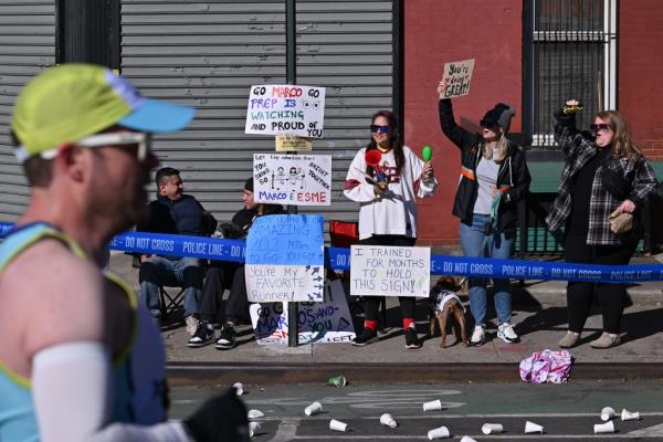 Spectators along the route.