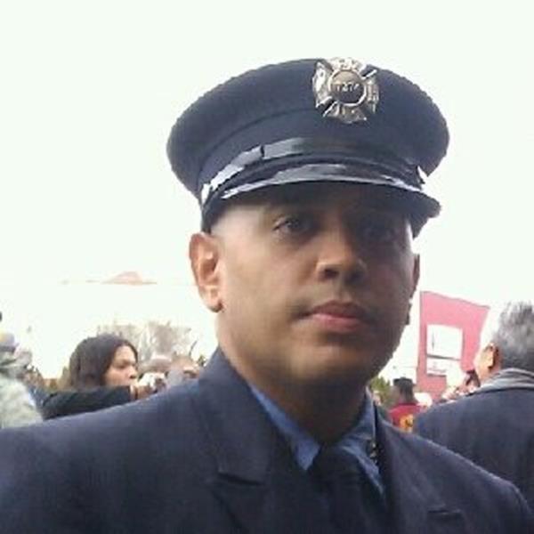 O'Brian Pastrana in an old FDNY photograph in uniform.