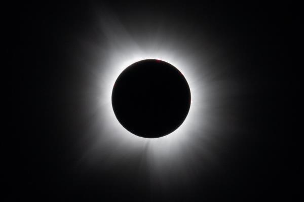 A total solar eclipse is seen in Dallas, Texas