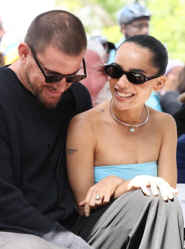 Channing Tatum and Zo? Kravitz at Lenny Kravitz's Hollywood Walk of Fame Star Ceremony in March 2024.
