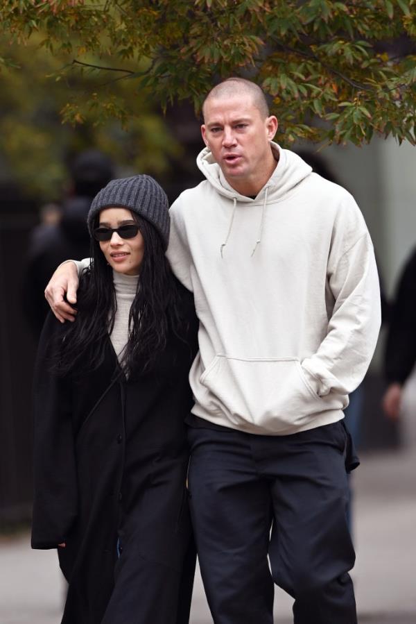 Channing Tatum and Zoe Kravitz showing PDA in 2021.