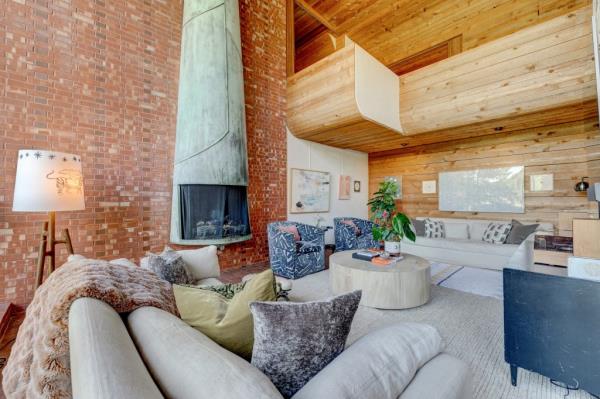 Fireplace view.