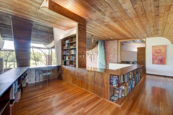 Built-in bookcases.