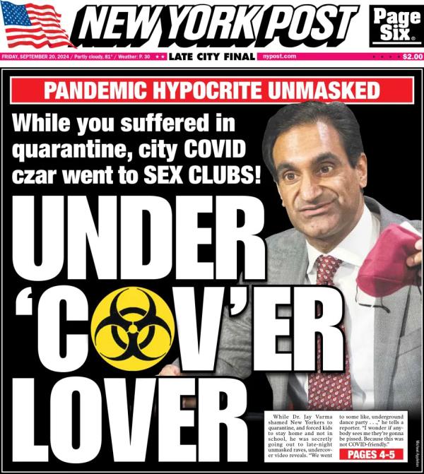 New York Post front cover for Sept. 20, 2024.