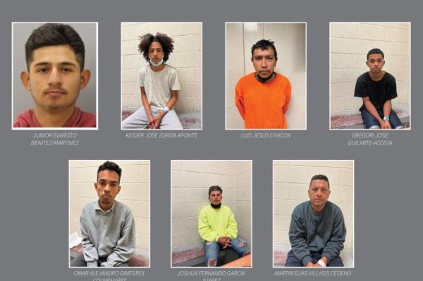 The mugshots of seven alleged ringleaders of the El Paso border riot