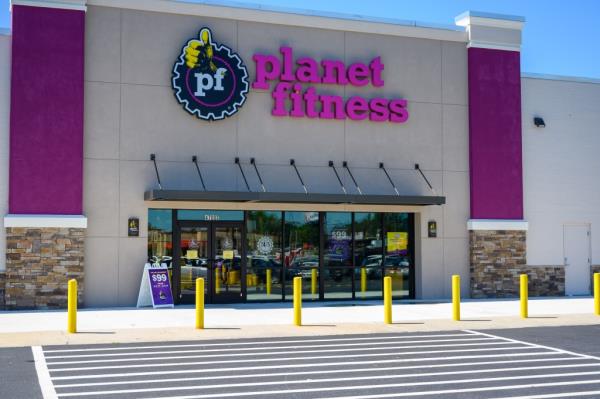 Planet Fitness gym building with sign on the front