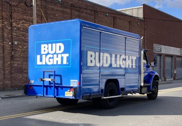 A general view of a Bud Light truck.