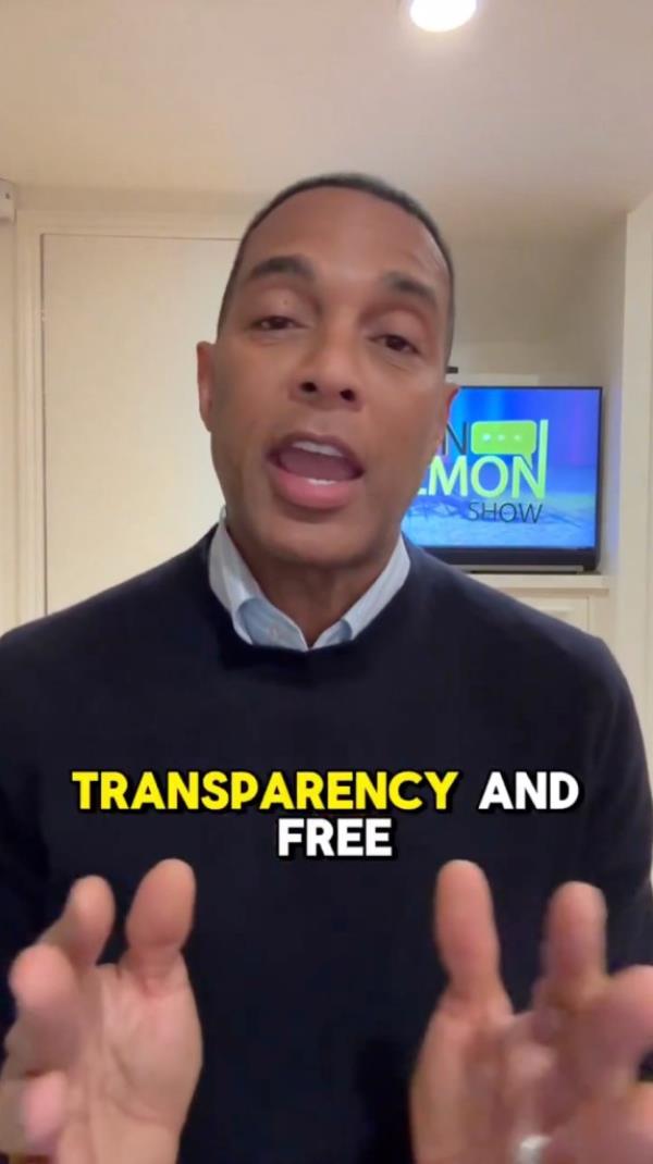 Don Lemon in video with caption that says 