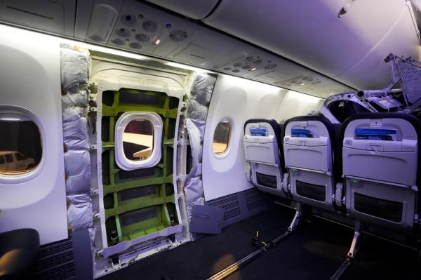 A door area of a boeing 737 plane