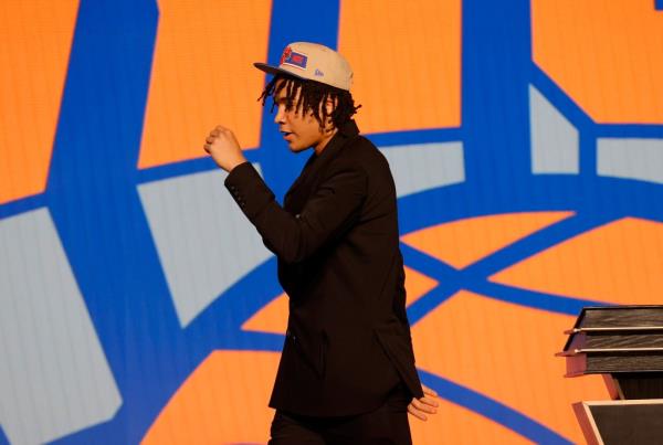 The Knicks drafted Pacome Dadiet with the 25th pick in the 2024 NBA Draft.
