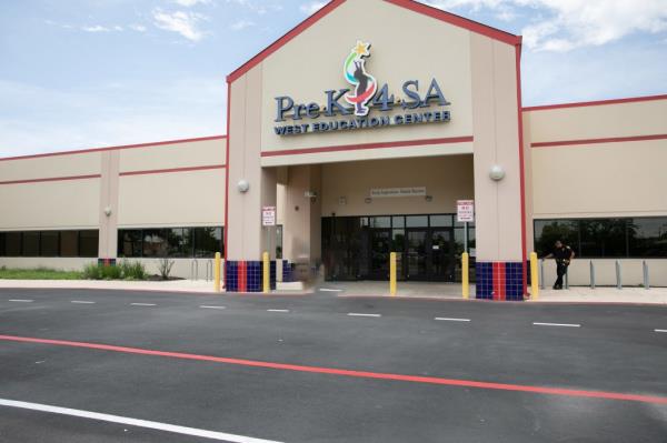 Pre-K 4 SA building is shown in San Antonio, Texas.