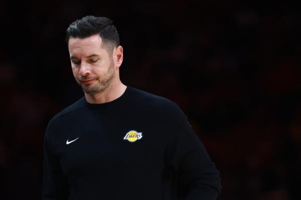 JJ Redick, head coach of the Los Angeles Lakers, looks on against the Miami Heat during the second half at Kaseya Center on December 04, 2024 in Miami, Florida.