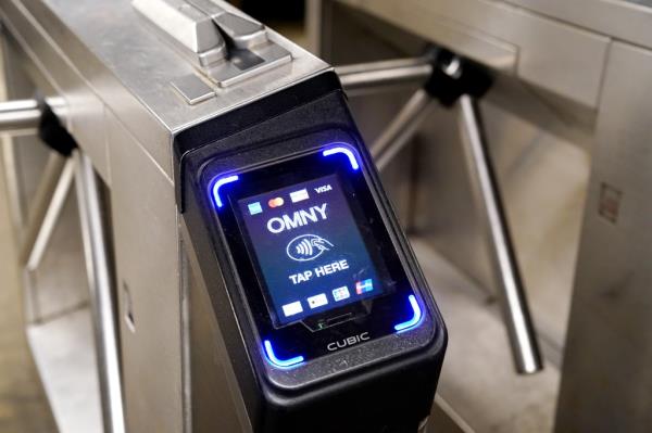 An OMNY MTA turnstile