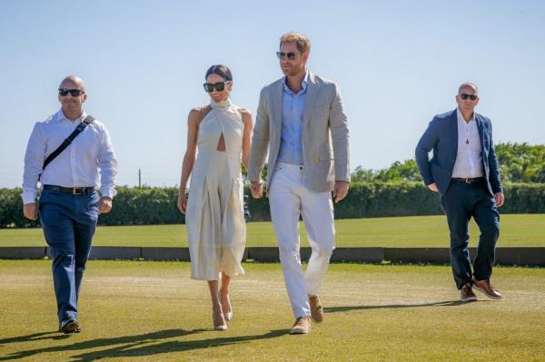 Duchess Meghan Markle and Prince Harry arriving at Grand Champions Polo event in Wellington, Florida