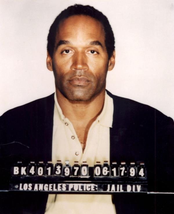 OJ Simpson's mug shot from Los Angeles in 1994