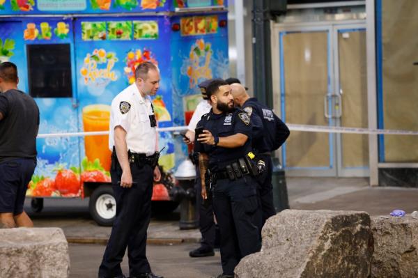 police at shooting scene