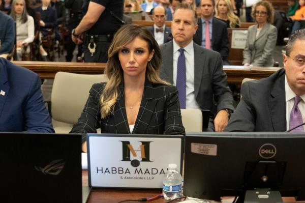Alina Habba sitting in court.