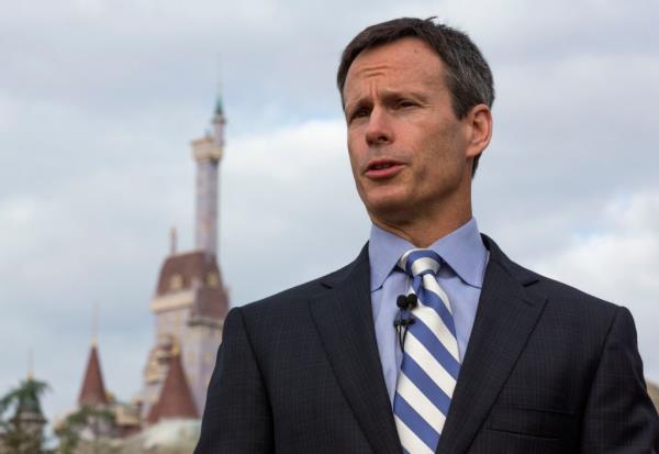 Thomas O. Staggs, Chairman of Walt Disney World Parks & Resorts, speaking at the ribbon-cutting ceremony for the New Fantasyland in Lake Buena Vista, Florida