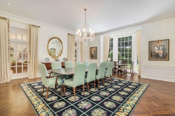 Interior of a dining room.