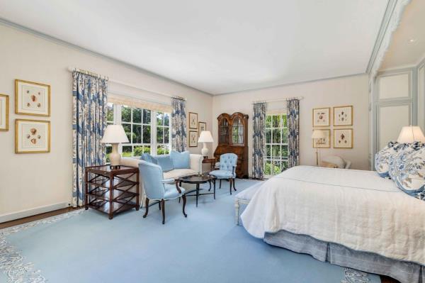 Interior of a bedroom inside the Palm Beach abode. 