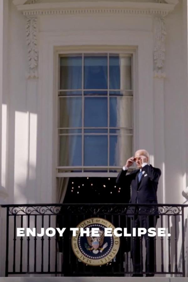 President Biden posted a video on X telling Americans to safely enjoy the solar eclipse.