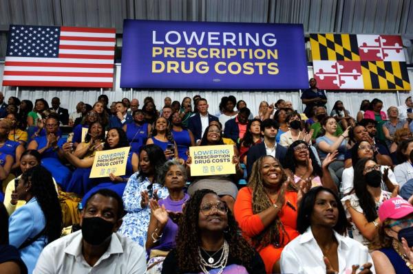 People applaud as U.S. President Joe Biden speaks a<em></em>bout lowering costs for Americans at an event at Prince George's Community College in Upper Marlboro, Maryland on August 15, 2024.